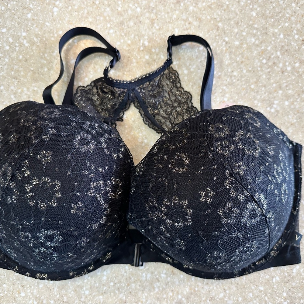 Victoria's Secret Black Lace Push-Up Racerback Bra